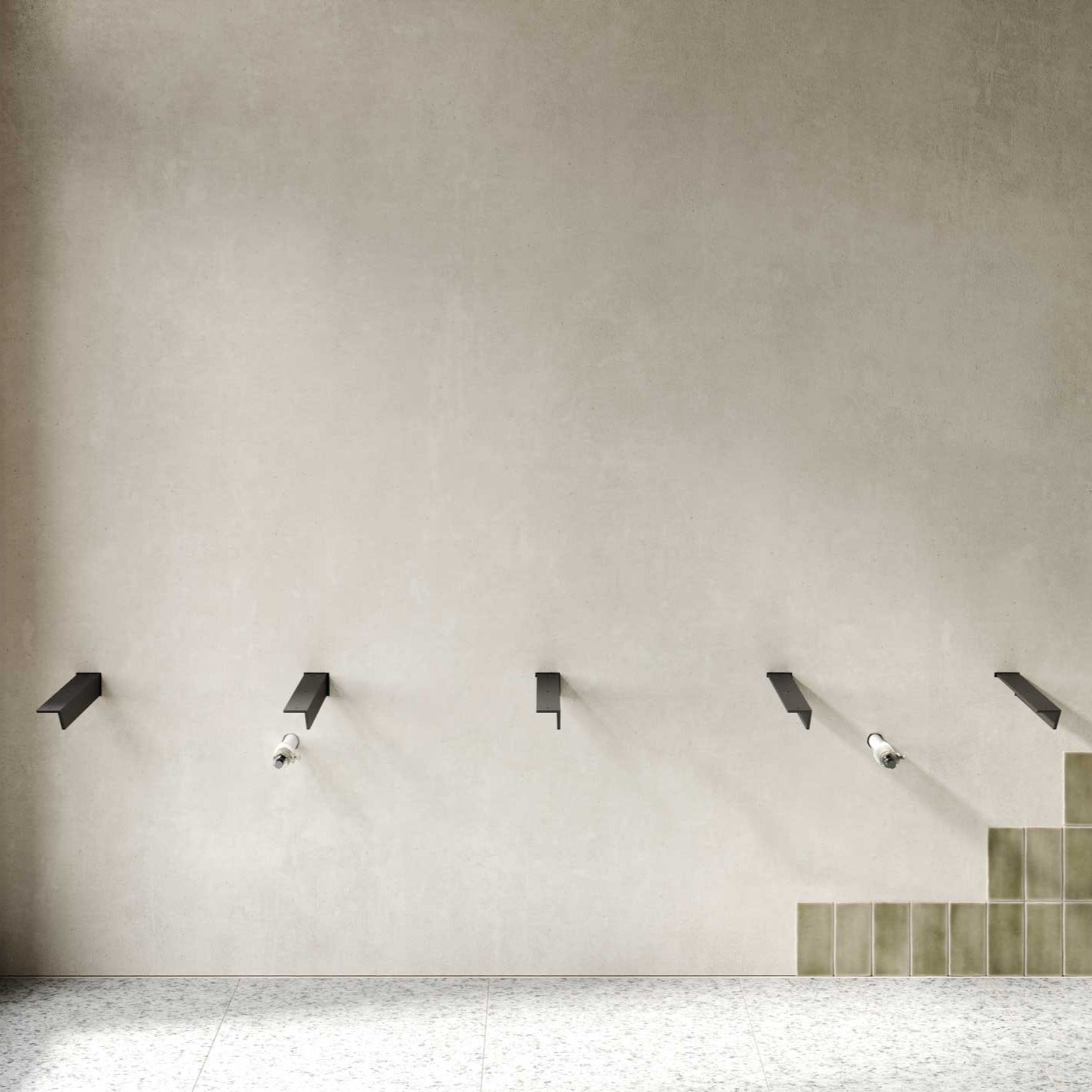 HD Hidden Floating Vanity Bracket mounted on the wall before sink installation, showcasing its concealed design and heavy-duty support structure.