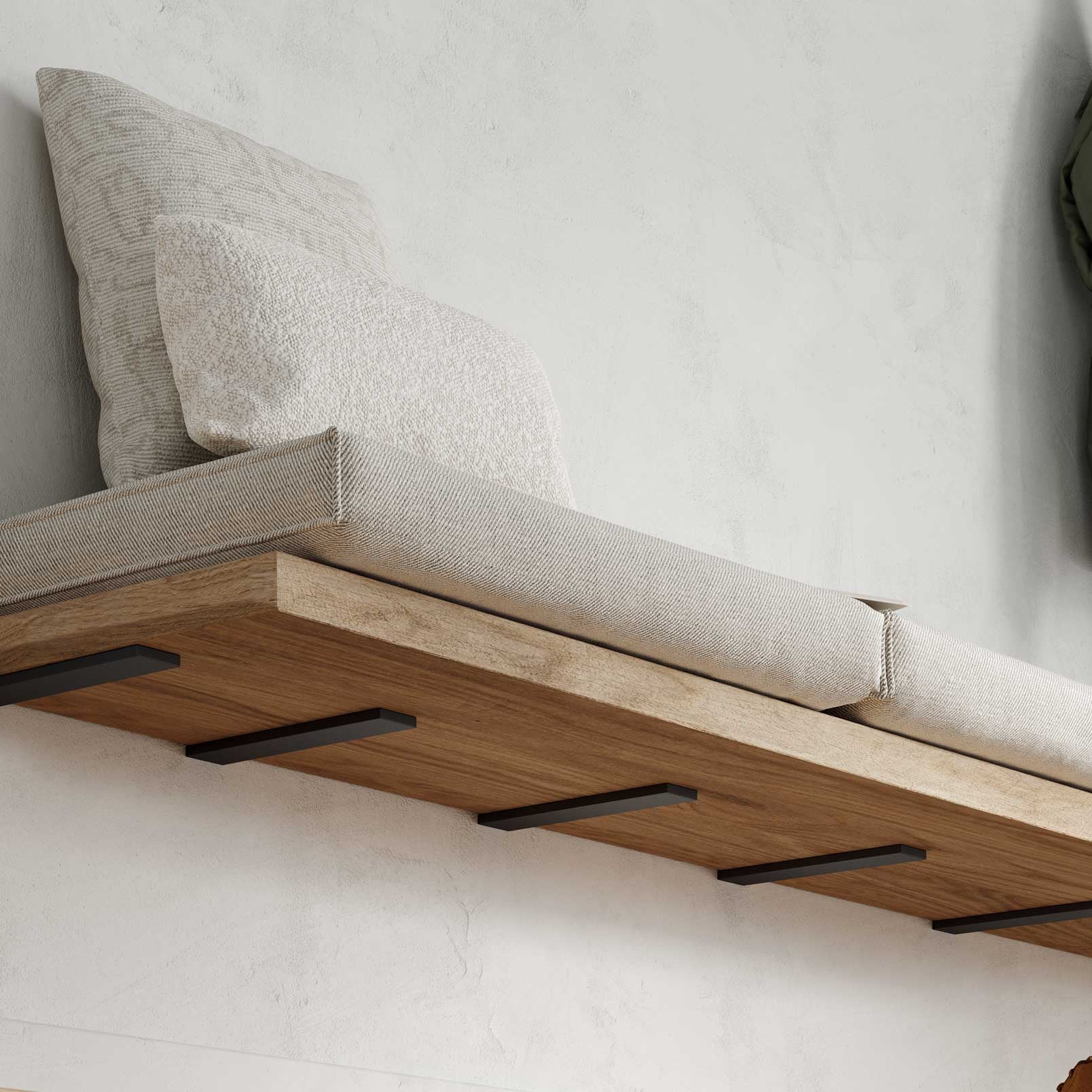 Hidden Stud-Mounted Floating Bench Bracket – Concealed Support