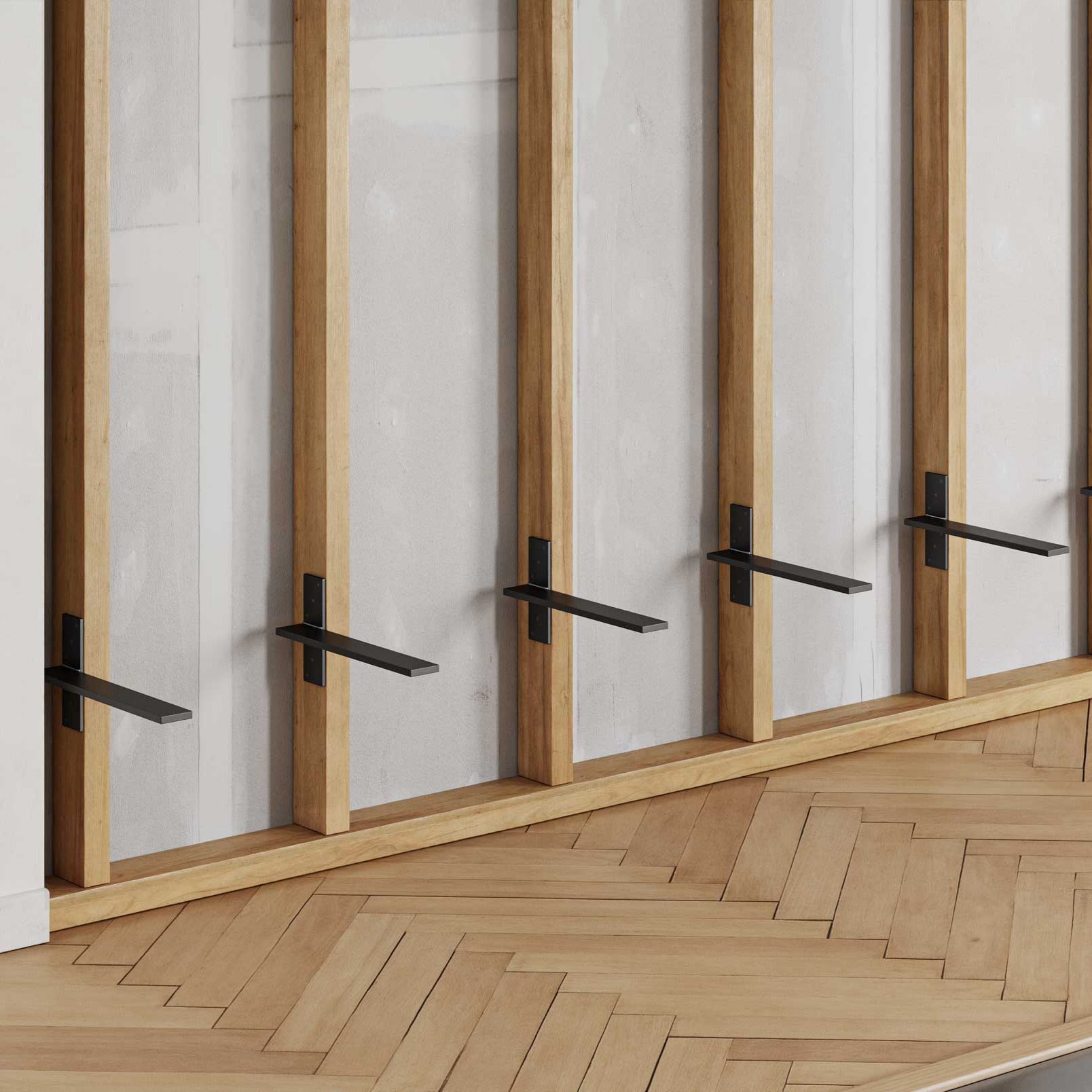 Hidden Stud-Mounted Floating Bench Bracket – Concealed Support