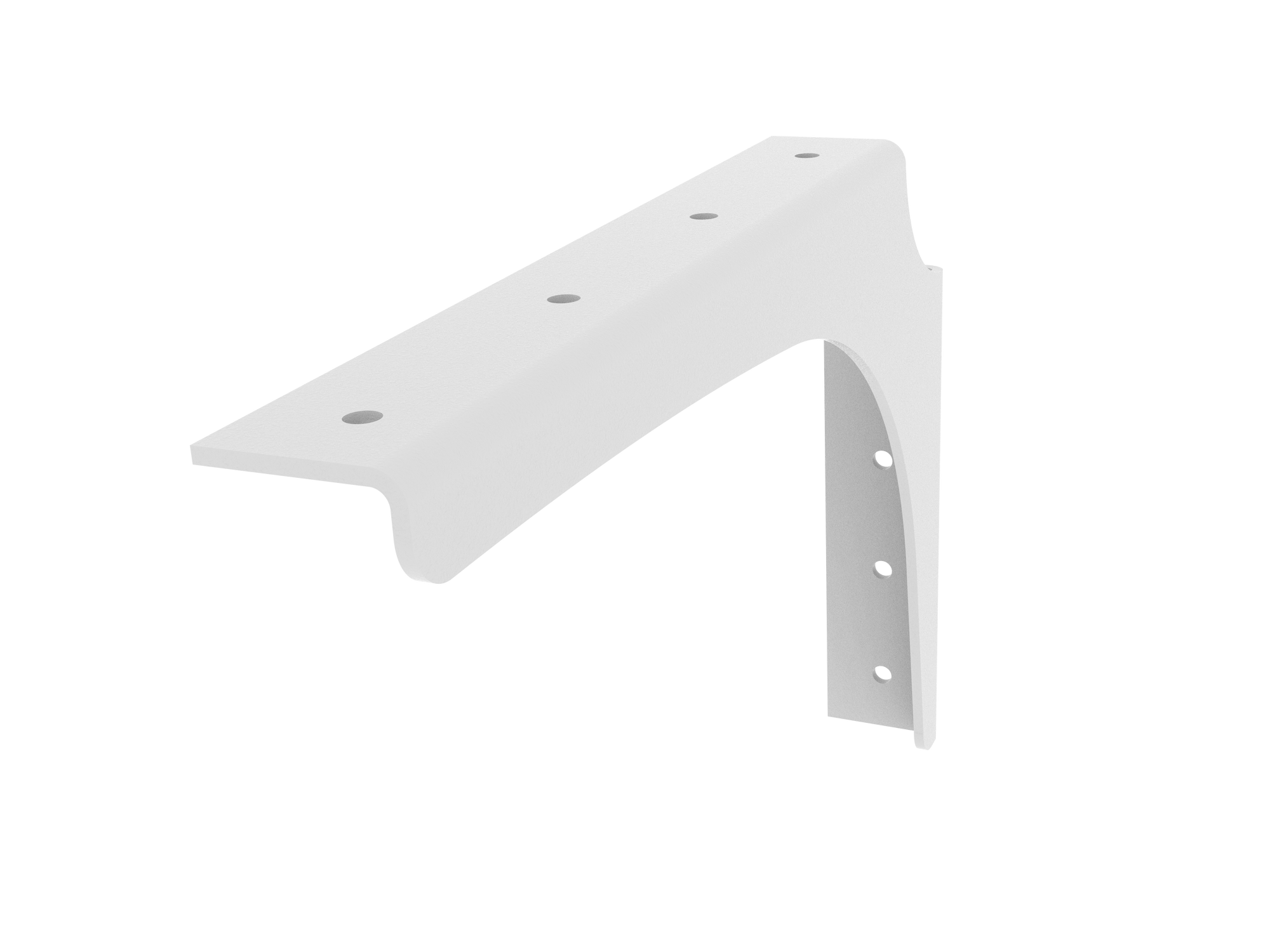 Universal Commercial Support Bracket - 12" x 8" Left with White Powder Coat Finish. Supports floating ADA-compliant vanities, desks, shelving, countertops, and more.