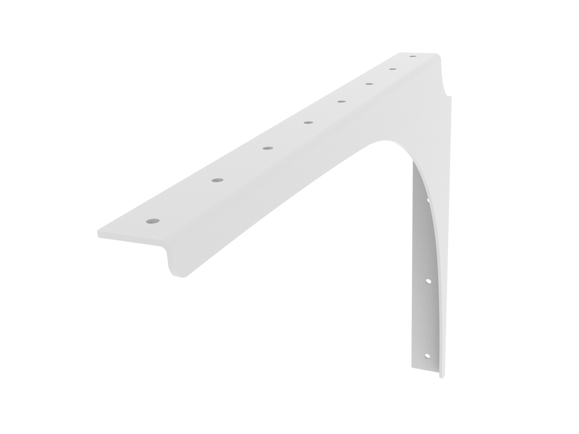 Universal Commercial Support Bracket - 21" x 12" Right Handed with White Powder Coat Finish. Supports floating ADA-compliant vanities, desks, shelving, countertops, and more.