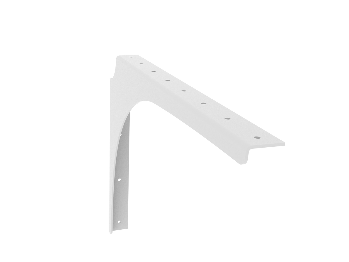 Universal Commercial Support Bracket - 21" x 15" with White Powder Coat Finish. Supports floating ADA-compliant vanities, desks, shelving, countertops, and more.