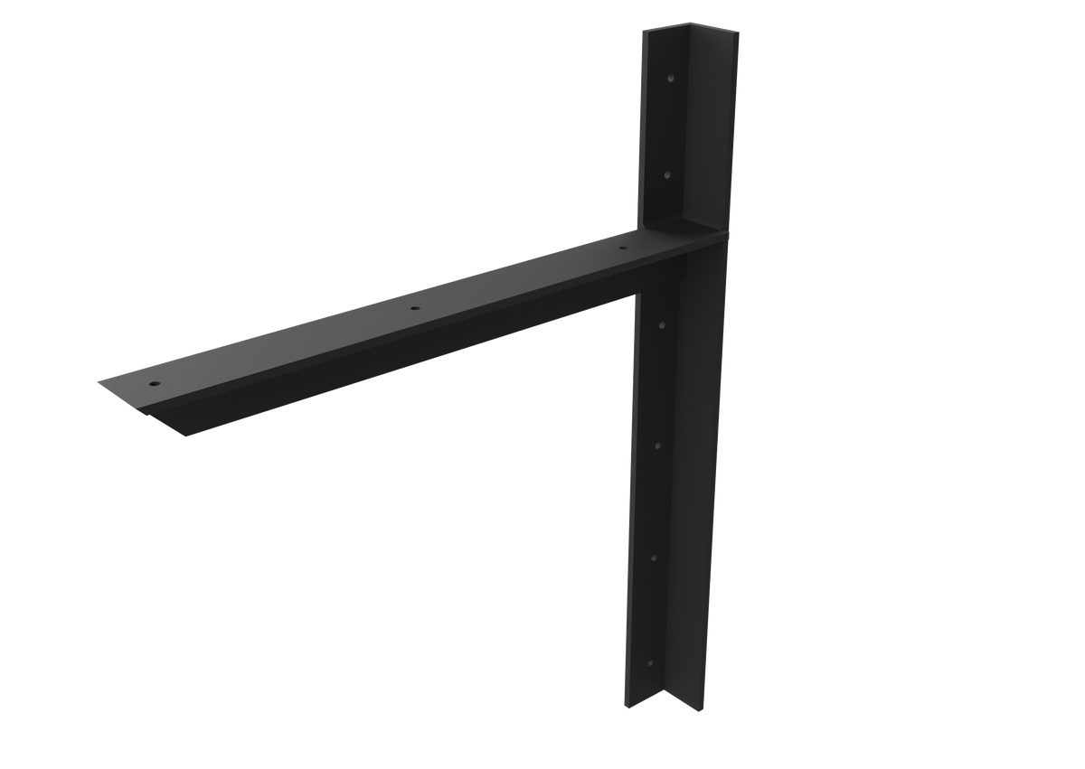 18" X 24" Right Hand Wall Heavy Duty Vanity Bracket with Matte Black Powder Coat Finish.