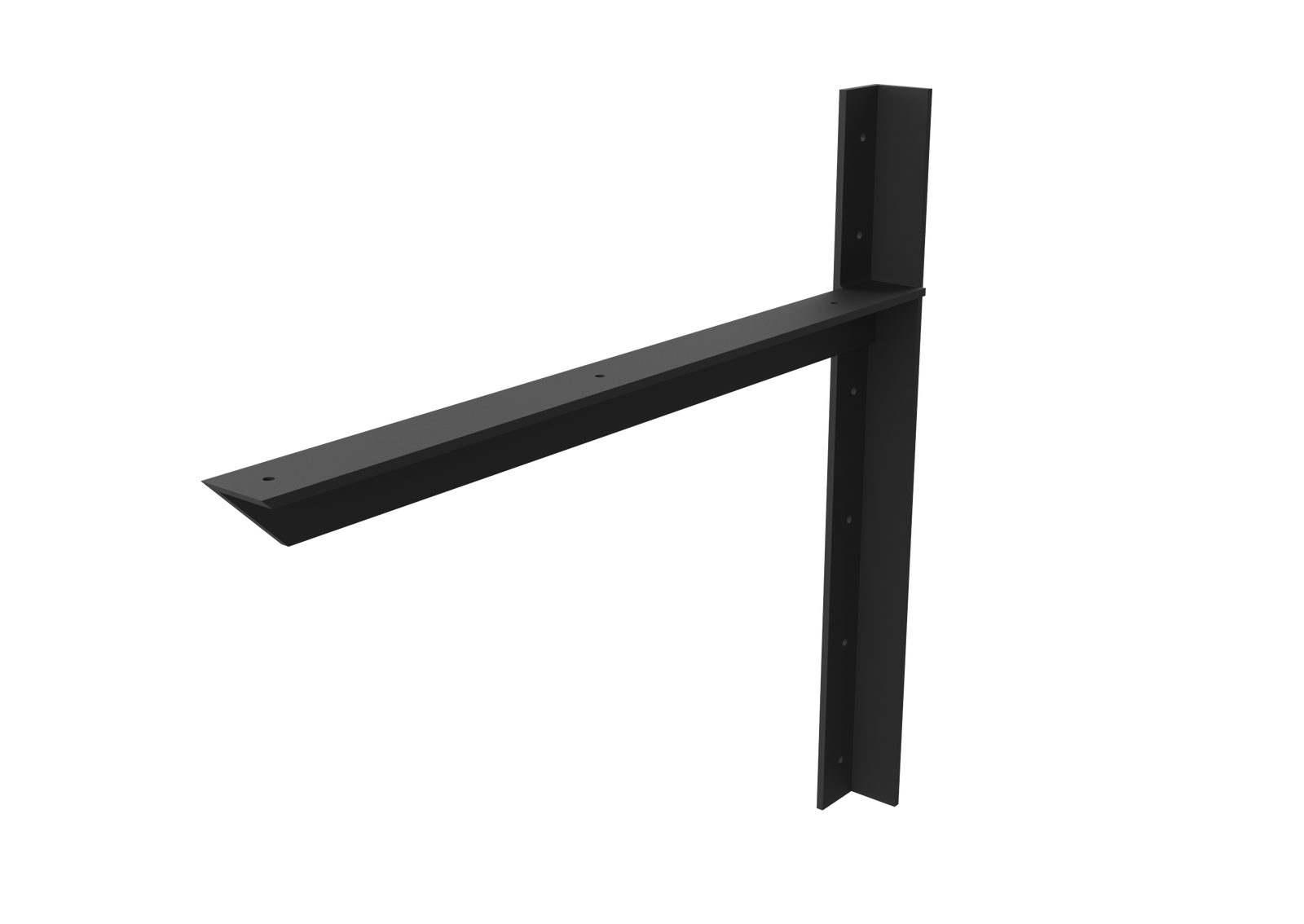 24" X 24" Right Hand Wall Heavy Duty Vanity Bracket with Matte Black Powder Coat Finish.
