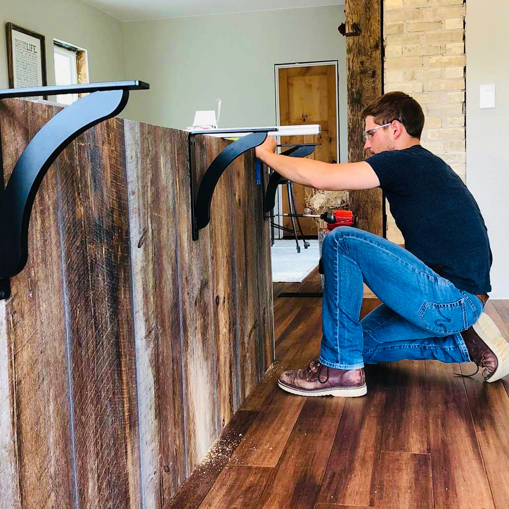 Corbel Installation on Kitchen Island