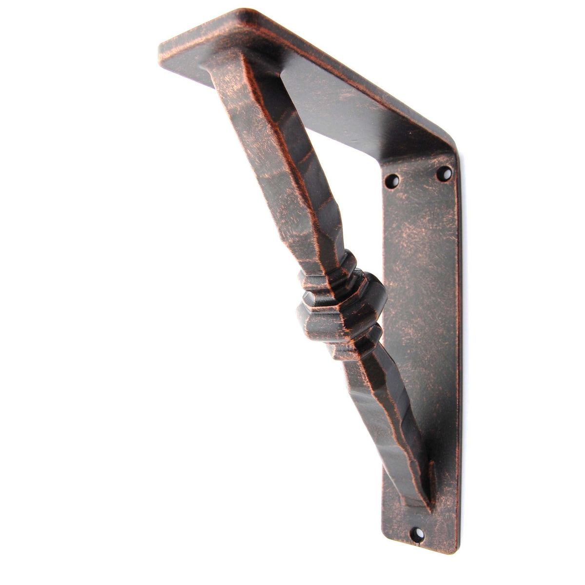 Pictured here is the hand-forged Cooper Corbel and support bracket in antique bronze.