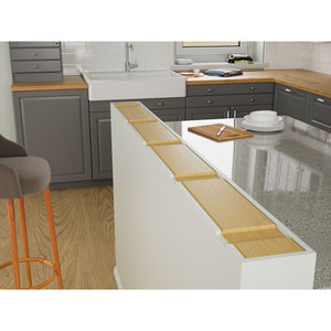 Hidden Granite Countertop Flat Bracket For Pony or Knee Wall, Placement Installation Image