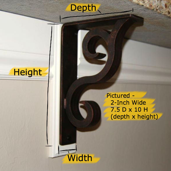 Liberty 7 in. Matte Black Steel Decorative Shelf Bracket with Hook