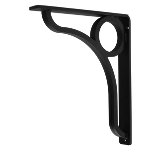 Pictured is the 1.5-inch Wide Lauren Iron Corbel with Black Iron Finish.