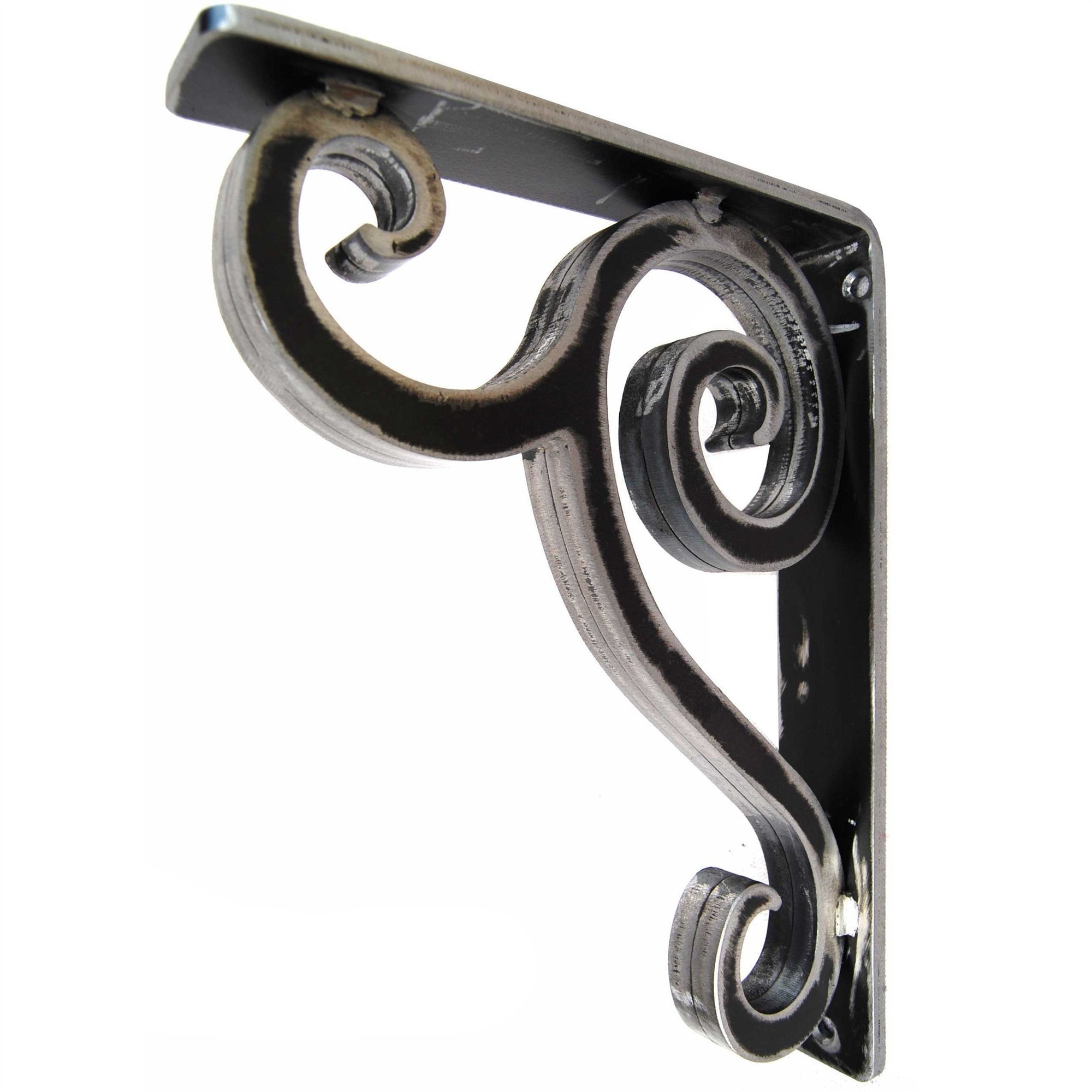 This is our 1.5-inch wide Linley Iron Corbel with a clear finish over raw steel
