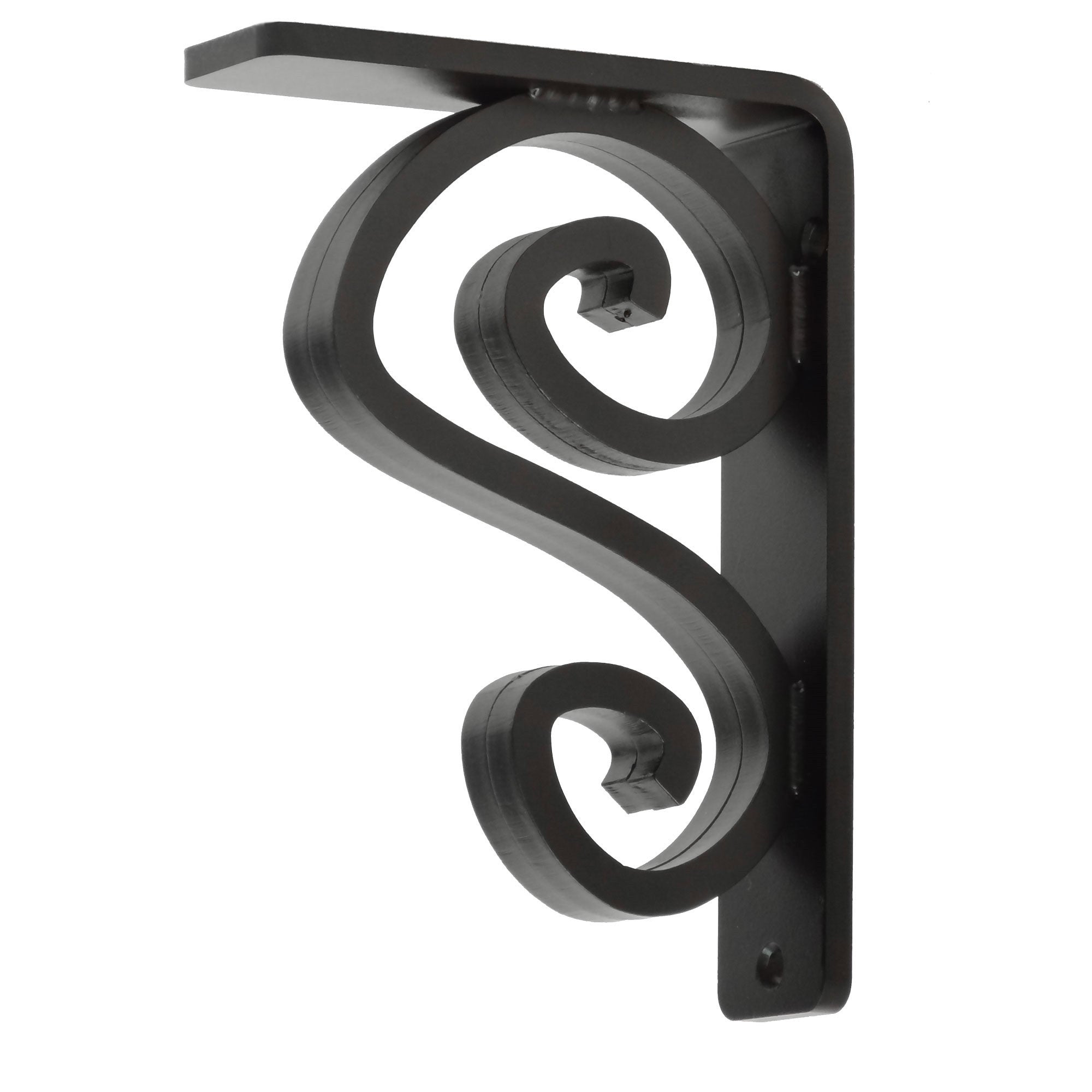 This is our 1.5-inch wide Arts and Crafts Corbel with Black Iron Finish.