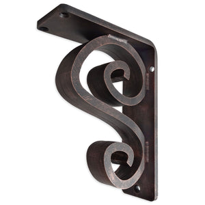 This is our 2-inch wide Arts N Crafts Iron Corbel with Aged Bronze Iron Finish.