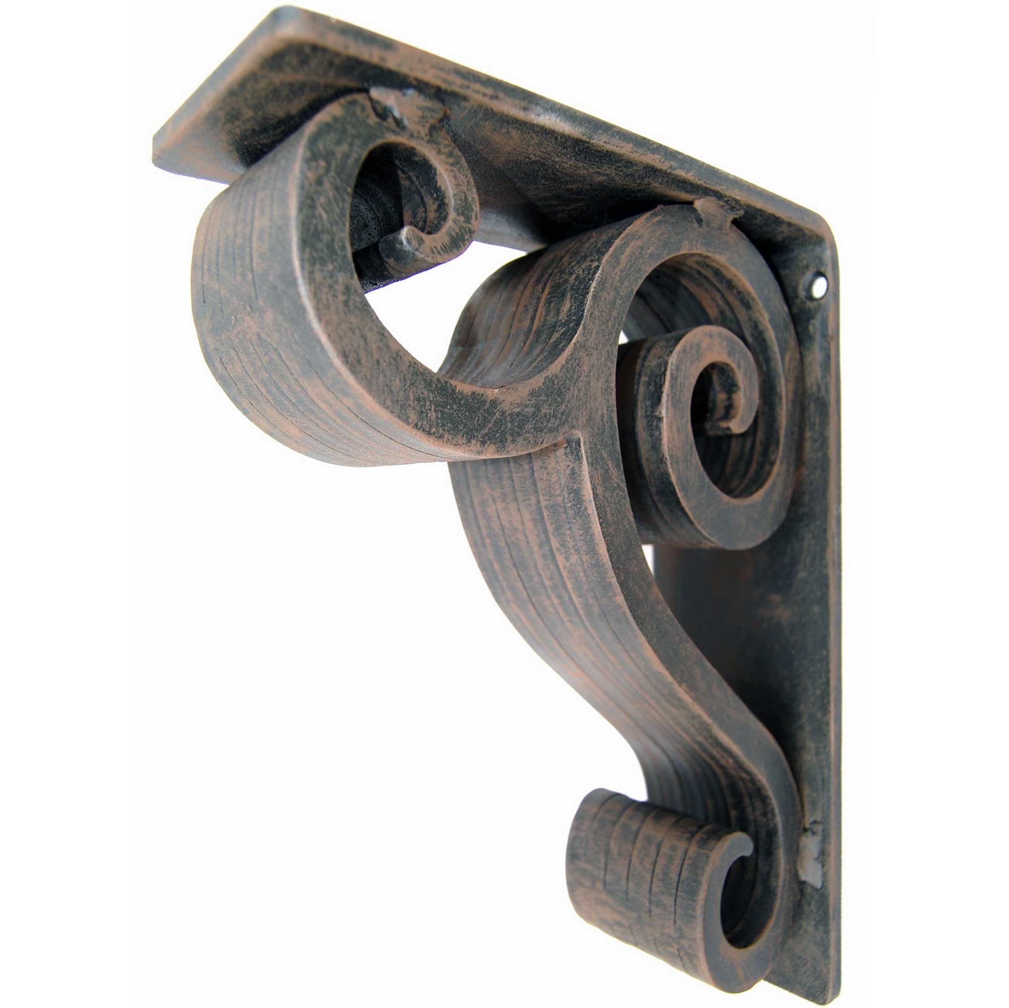 Pictured here is our solid 3-inch wide Linley Iron Corbel with old world finish.